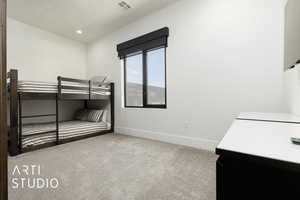 View of carpeted bedroom