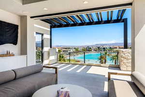 Interior space featuring outdoor lounge area