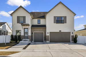 View of front of home with a garage