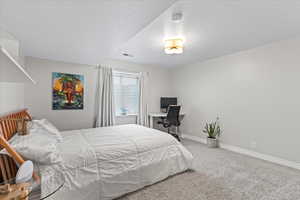 Bedroom with carpet floors