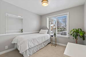 View of carpeted bedroom