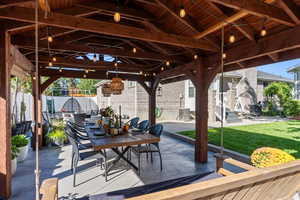 View of patio / terrace featuring a gazebo