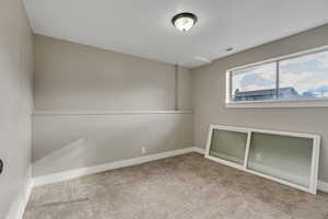 View of carpeted spare room