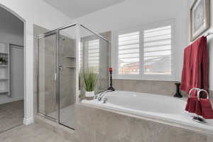 Bathroom with separate shower and tub