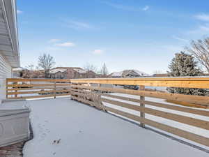 View of snow covered patio