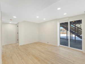 Empty room featuring light hardwood / wood-style floors