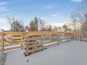 View of snow covered patio