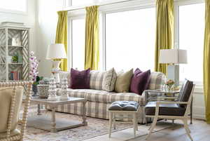 Living room featuring light wood-type flooring