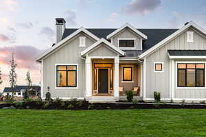 Modern farmhouse with a yard