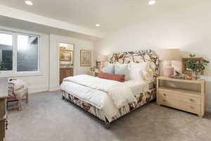 Bedroom featuring carpet floors