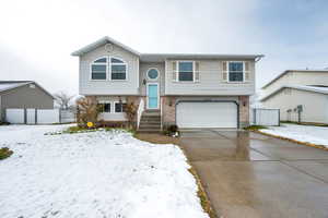 Raised ranch with a garage