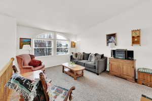 View of carpeted living room