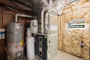 Utility room with secured water heater