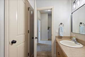 Bathroom featuring vanity