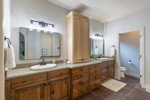 Bathroom with vanity and toilet