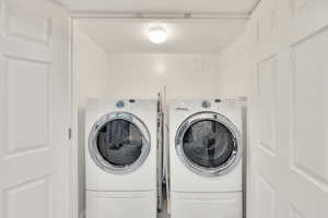 Laundry area with independent washer and dryer