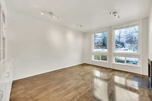 Office featuring dark hardwood / wood-style flooring