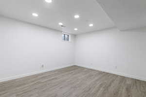 Spare room featuring light hardwood / wood-style floors