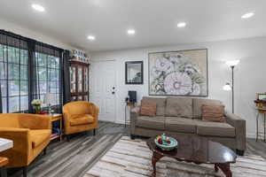 Living room featuring hardwood / wood-style floors