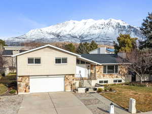 View of front of property featuring Mt. Timp right in the backyard