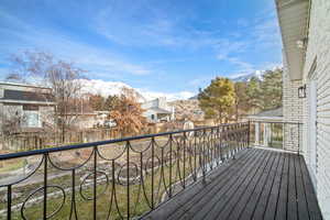 Primary deck featuring a view of Mt. Timp