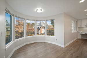 Dining Nook with panoramic views of the backyard, the neighborhood and Mt. Timp.