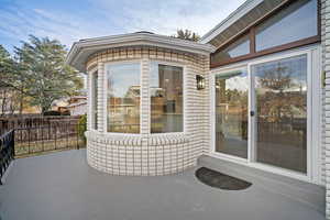 Upper Patio surrounding kitchen area and dining nook windows