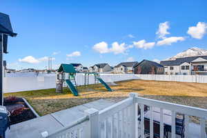 View of yard with a playground