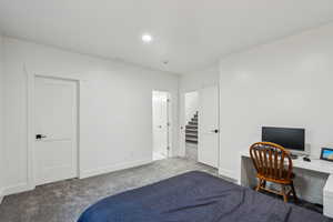 View of carpeted bedroom