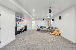 View of carpeted living room