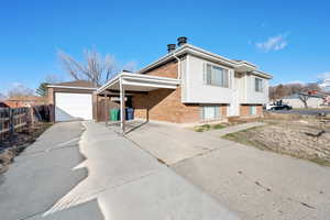 Detached garage and a carport for extra parking.