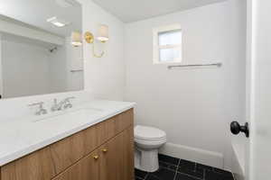 All new basement Bathroom with new tile, lighting etc. Full tub shower.