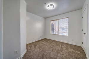 View of carpeted spare room