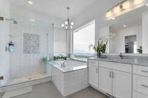 Primary Bath; Double sinks, soaker tub and shower