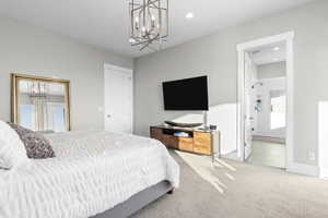 Primary Bedroom with views of Utah County with an ensuite bathroom