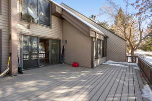 View of wooden deck