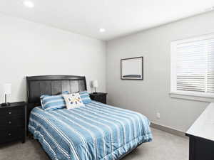 View of carpeted bedroom