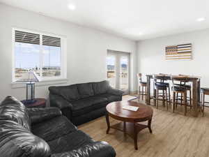 Living room featuring light hardwood / wood-style floors