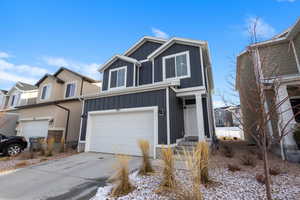 View of front of home with a garage