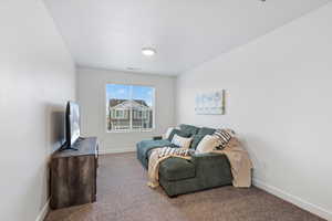 Living room with carpet flooring