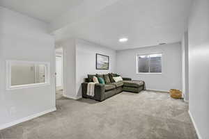 View of carpeted living room