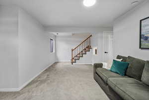 View of carpeted living room