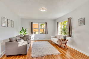 Living room featuring hardwood / wood-style floors