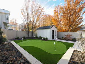 Putting Green. Pool House with outdoor heated shower.