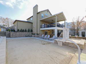 New Custom 18x26 Salt Water Pool with water falls, swim out shallow end for lounging and kids area.