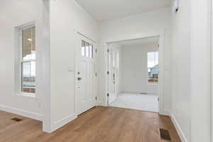 Foyer featuring light hardwood / wood-style floors