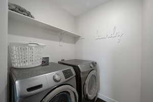 Laundry room with separate washer and dryer