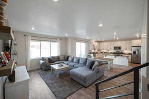 Living room featuring hardwood / wood-style floors