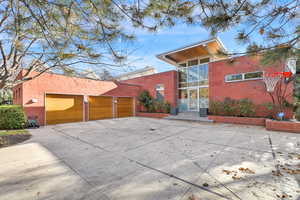 View of front of home featuring a garage