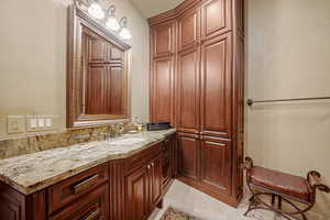 Bathroom featuring vanity